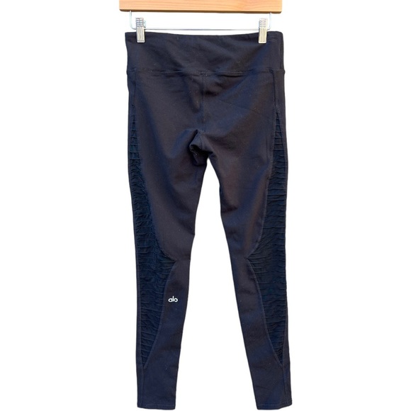 Alo Luminous Mesh Pintuck Performance Leggings Black Size Small - Picture 8 of 9